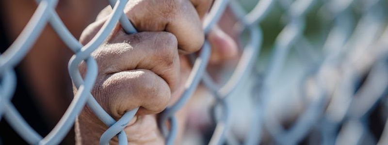 Man hands gripping a horizontal bar tight.